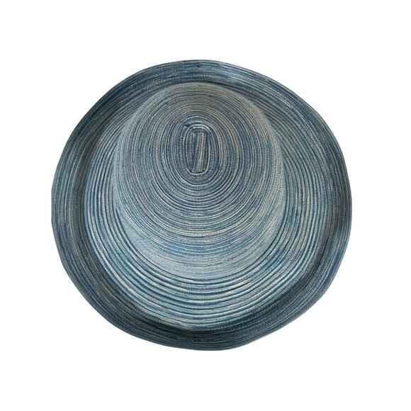 Wallaroo Wide Brim Sun Hat Rolled Ombre Blue UPF Protection Packable Vacation - Picture 10 of 13